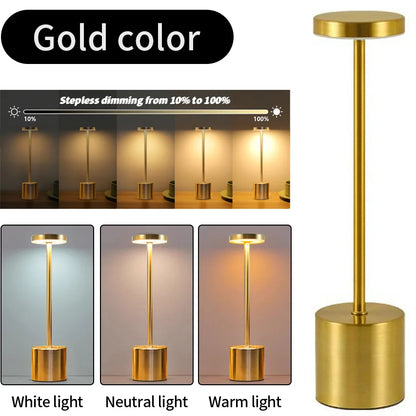 Lampe de table LED à capteur tactile simple – Rechargeable et élégante