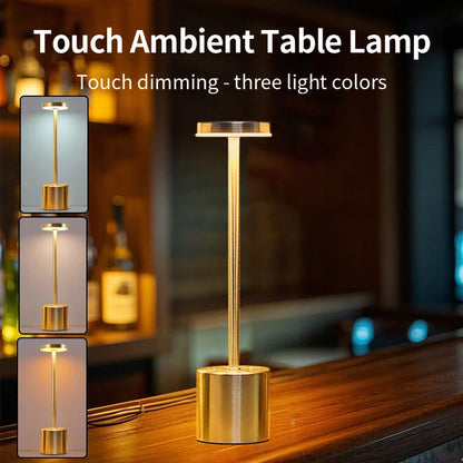 Lampe de table LED à capteur tactile simple – Rechargeable et élégante