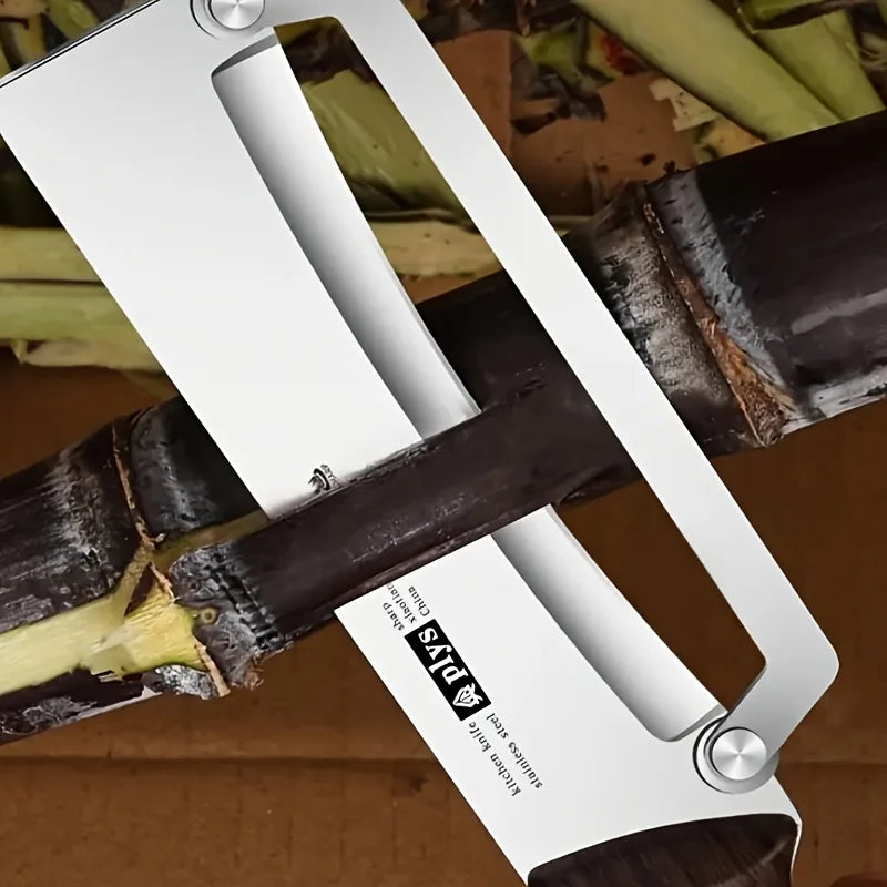 Éplucheur de fruits et légumes en acier inoxydable avec manche en bois