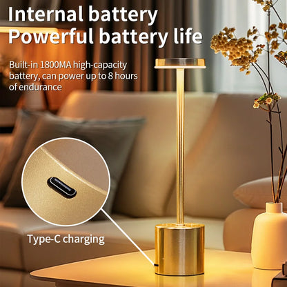 Lampe de table LED à capteur tactile simple – Rechargeable et élégante